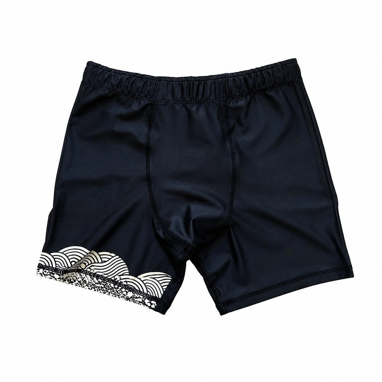 MMA Fight Shorts Polyester Spandex Black & White